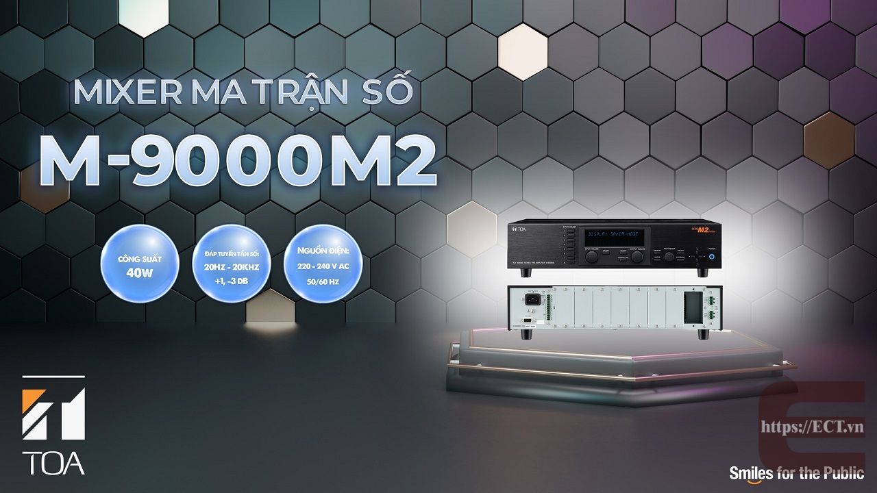 Mixer ma trận số dạng mô-đun M-9000M2 đa năng của TOA